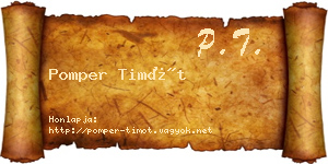 Pomper Timót névjegykártya